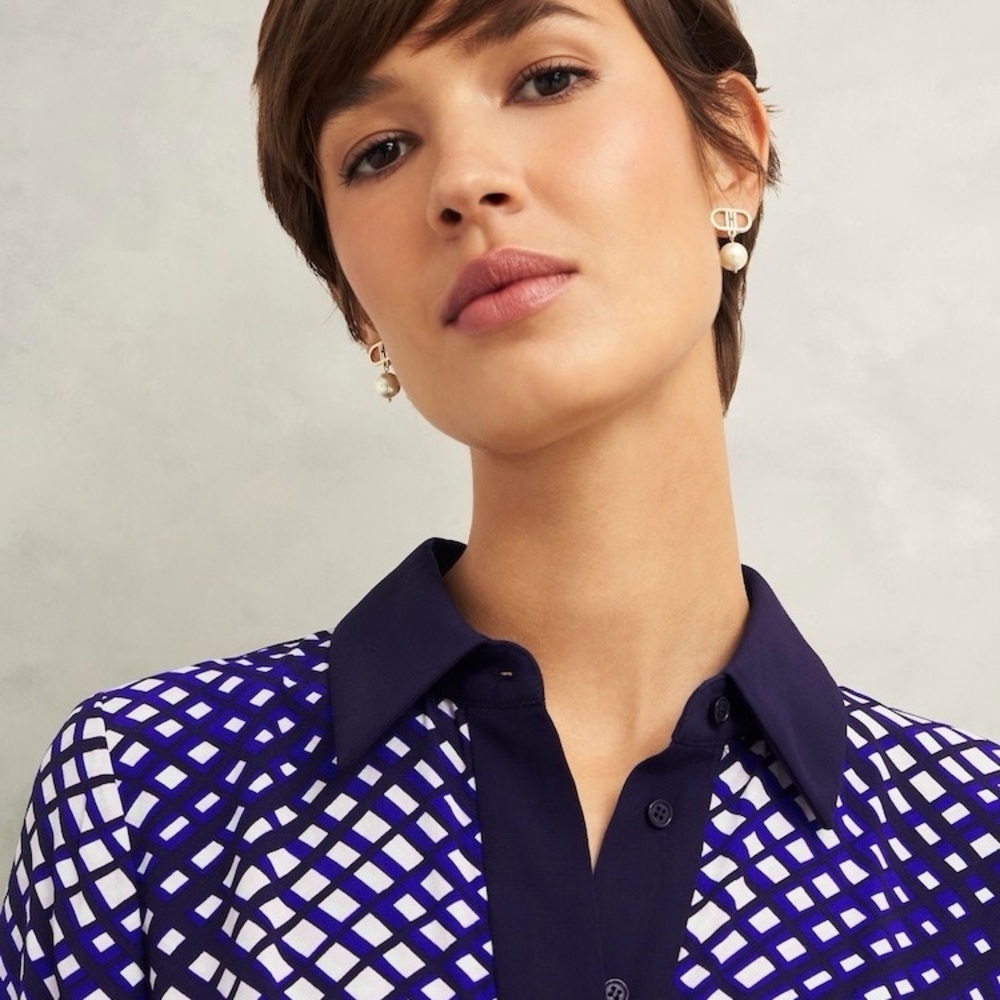 Hobbs Blue Elodie Shirt Dress - Picture 2 of 9